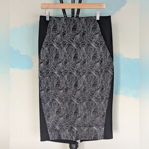 Lane Bryant black and green midi skirt -size 14